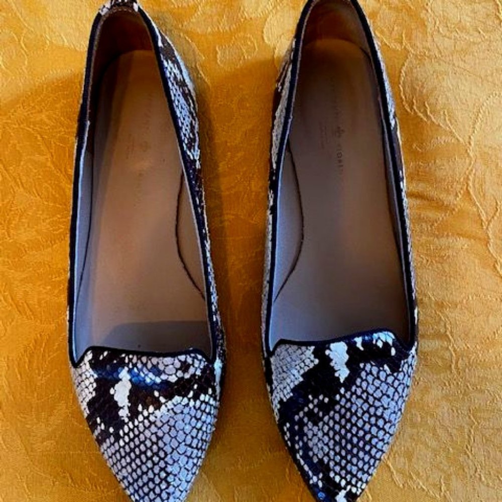 Mercanti Fiorentini italian embossed snakeskin Rowan flat